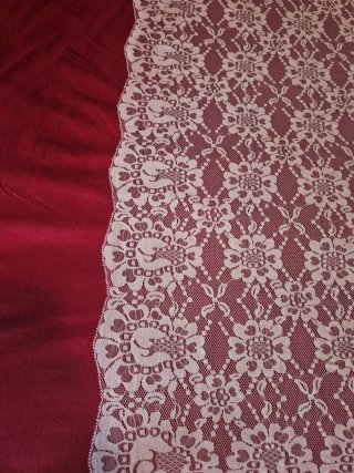 Mantilla Madrina Manola Beige/Blanco 240x120cm