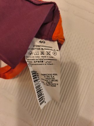 Vestido granate y naranja talla 40. Con cremallera