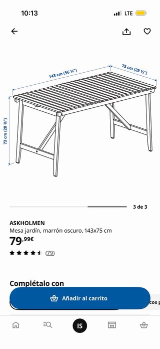 Mesa de madera Ikea Askholmen