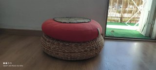 Puf Taburete Redondo Hojas Banano