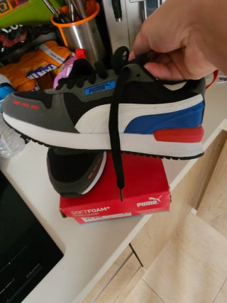 Tenis Puma Talla 35 Negro/Gris