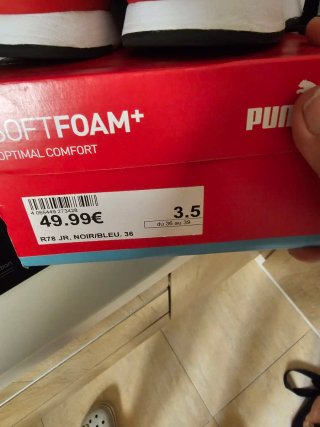 Tenis Puma Talla 35 Negro/Gris
