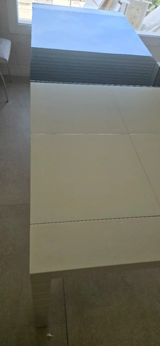 Mesa de comedor extensible cristal y madera