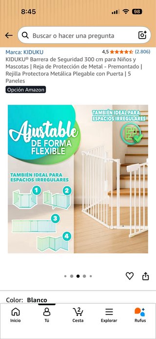 Barrera Seguridad Niños y Mascotas 300cm