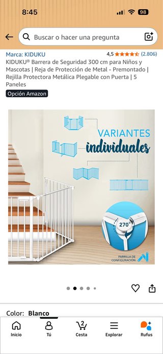 Barrera Seguridad Niños y Mascotas 300cm