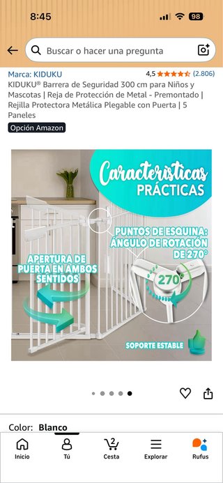 Barrera Seguridad Niños y Mascotas 300cm