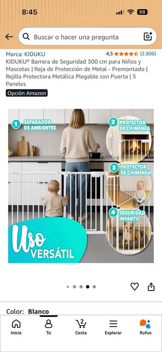 Barrera Seguridad Niños y Mascotas 300cm