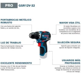 ATORNILLADOR BOSCH GSR 12V-32 PROFESIONAL