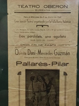 Cartel Teatro Oberon Burriana 1949