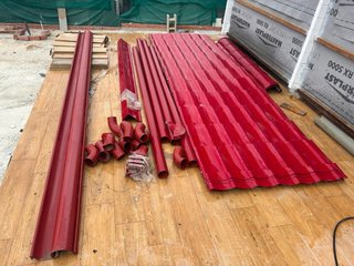 Chapa metálica roja para tejado