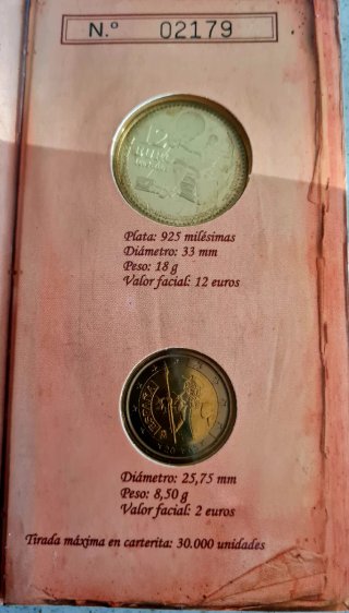 Cartera 12 plata y 2 euros 2005 Don Quijote