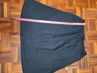 Falda H&M Lino T44 Bolsillos Azul