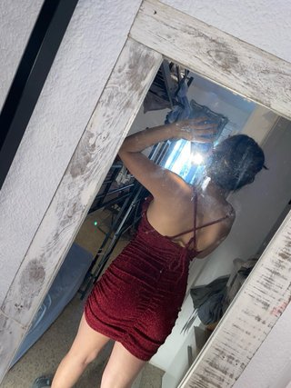 Vestido de fiesta brillante rojo