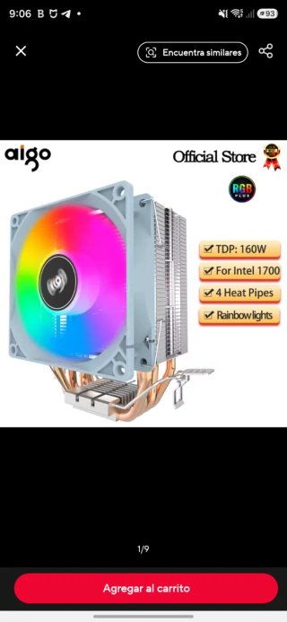 Disipador CPU Aigo ICE200PRO RGB Intel/AMD