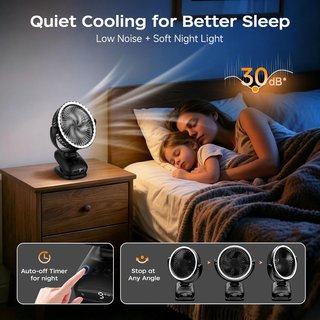 SIN ABRIR Mini Ventilador Portátil Luces y Pinza