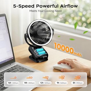 SIN ABRIR Mini Ventilador Portátil Luces y Pinza