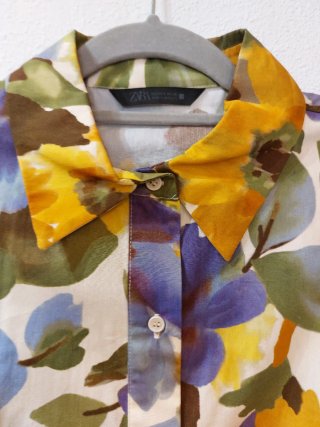 Vestido ZARA flores camisero