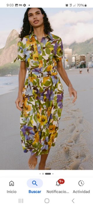 Vestido ZARA flores camisero