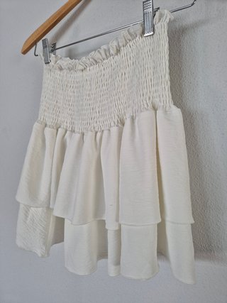 Minifalda Boho XS Volantes Cintura Elástica