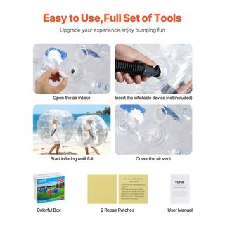 Bolas Inflables de Choque 2-Pack, Bolas Zorb Sumo de 4FT/1.2M para Adolescentes y Adultos, Bolas de Burbuja Humana de PVC de 0.8mm de Grosor para Juegos de Equipo al Aire Libre, Juguetes de Choque...