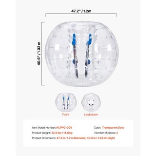 Bolas Inflables de Choque 2-Pack, Bolas Zorb Sumo de 4FT/1.2M para Adolescentes y Adultos, Bolas de Burbuja Humana de PVC de 0.8mm de Grosor para Juegos de Equipo al Aire Libre, Juguetes de Choque...