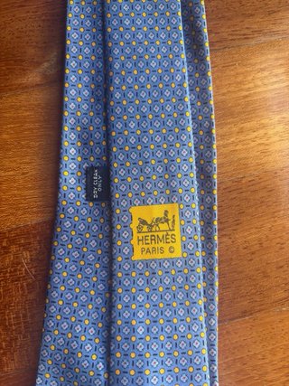 Corbata Hermes Azul y Dorado