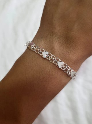 Pulsera de Plata estilo Corazon