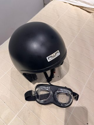 Casco Moto AWA Retro Vintage Talla M + Gafas