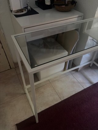 Mesa Consola Blanca Cristal | 100x36x76cm