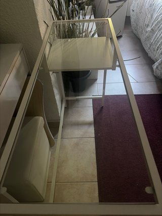 Mesa Consola Blanca Cristal | 100x36x76cm