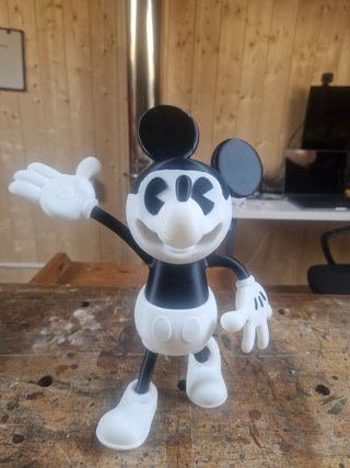 Figura Mickey Mouse Blanco y Negro 3D