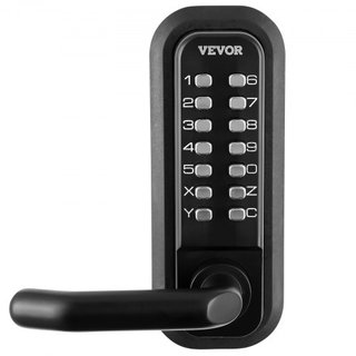 Cerradura de Puerta de Entrada Mecánica Sin Llave, Teclado de 14 Dígitos, Juego de Cerraduras de Puerta de Jardín Empotradas con Teclado y Manija, Aleación de Zinc Impermeable, Fácil de Instalar, ...
