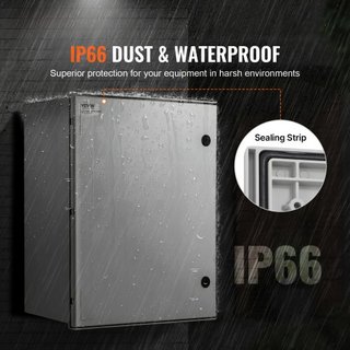 Caja Eléctrica de Fibra de Vidrio NEMA 4X, 60x50x23 cm, Enclosure de Acero NEMA, IP66 a Prueba de Agua y Polvo, Caja de Conexiones Eléctrica para Uso Interior/Exterior, con Placa de Montaje