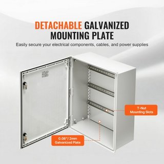 Caja Eléctrica de Fibra de Vidrio NEMA 4X, 60x50x23 cm, Enclosure de Acero NEMA, IP66 a Prueba de Agua y Polvo, Caja de Conexiones Eléctrica para Uso Interior/Exterior, con Placa de Montaje