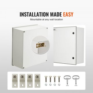 Caja Eléctrica de Fibra de Vidrio NEMA 4X, 60x50x23 cm, Enclosure de Acero NEMA, IP66 a Prueba de Agua y Polvo, Caja de Conexiones Eléctrica para Uso Interior/Exterior, con Placa de Montaje