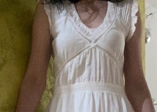 Vestido blanco algodón volantes