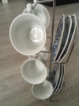 Juego de café porcelana azul y blanco