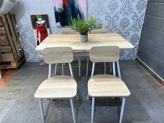 Mesa de comedor y 4 sillas madera