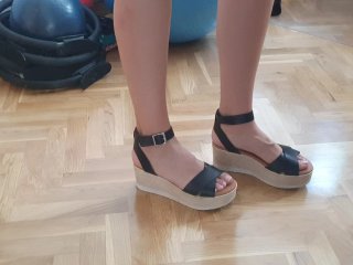 Sandalias cuña negras talla 37 marca Oh my sandals