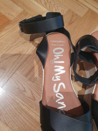Sandalias cuña negras talla 37 marca Oh my sandals