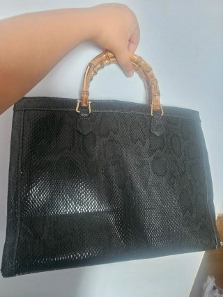 Bolso Rue Madam Paris Negro Piel Serpiente