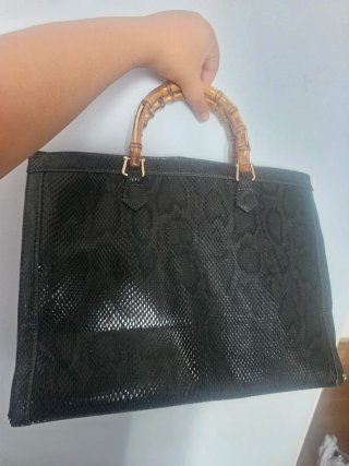 Bolso Rue Madam Paris Negro Piel Serpiente