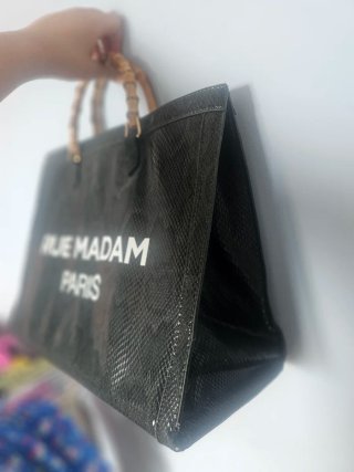 Bolso Rue Madam Paris Negro Piel Serpiente
