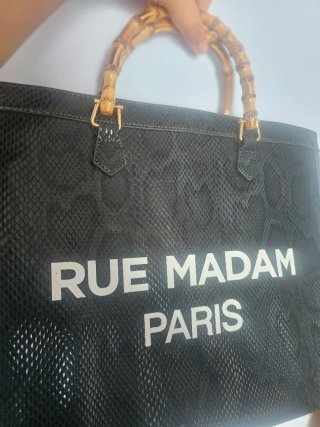 Bolso Rue Madam Paris Negro Piel Serpiente