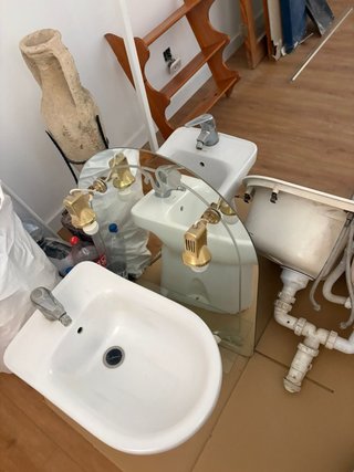 2 Bidets y 2 Espejos Baño Antiguos