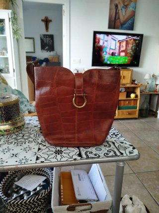 Bolso Piel Italiano Marrón