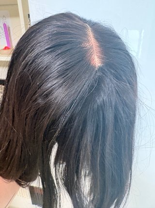 Peluca pelo real media melena flequillo