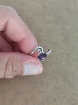Anillo Plata Ajustable Amatista