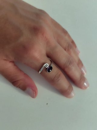Anillo Plata Ajustable Amatista