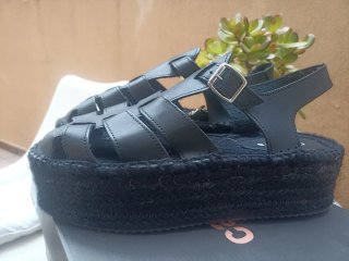 Sandalias plataforma negras talla 40